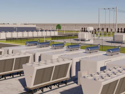 Área del centro de datos Modelo 3D