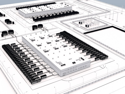 Área del centro de datos Modelo 3D