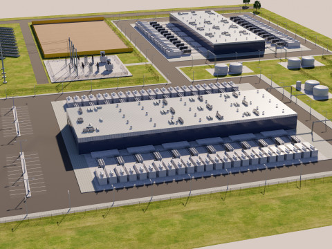 Obszar centrum danych Google Model 3D