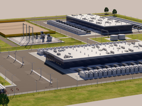 Obszar centrum danych Google Model 3D