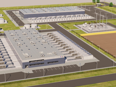 Obszar centrum danych Google Model 3D