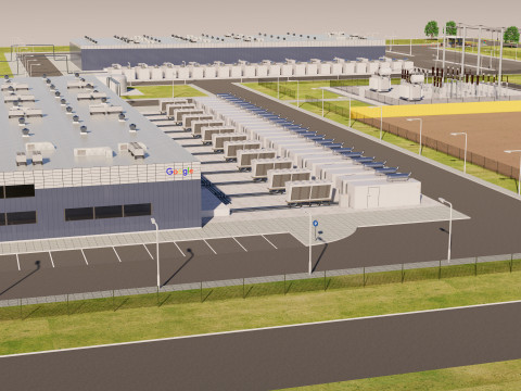 Obszar centrum danych Google Model 3D