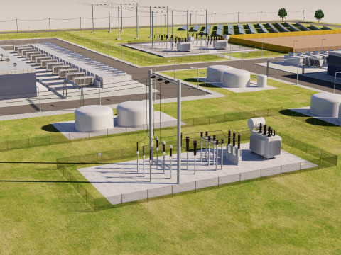 Obszar centrum danych Google Model 3D