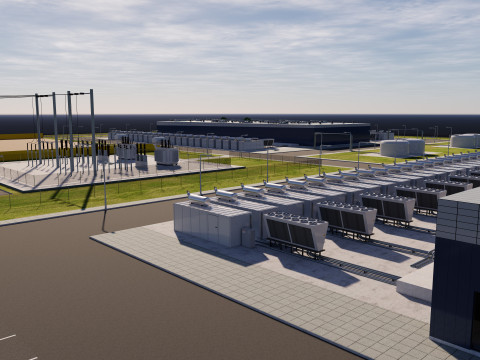 Obszar centrum danych Google Model 3D