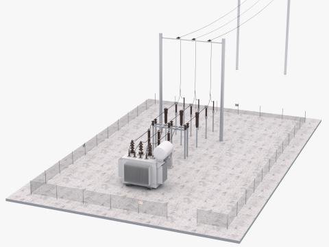 बिजली उपकेंद्र 3D मॉडल