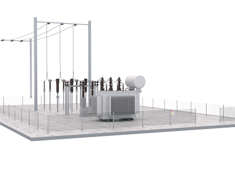 Podstacja elektryczna Model 3D