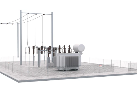 Sottostazione elettrica Modello 3D