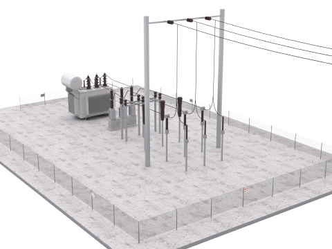 Podstacja elektryczna Model 3D