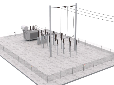Sottostazione elettrica Modello 3D