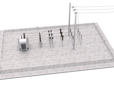 Podstacja elektryczna Model 3D