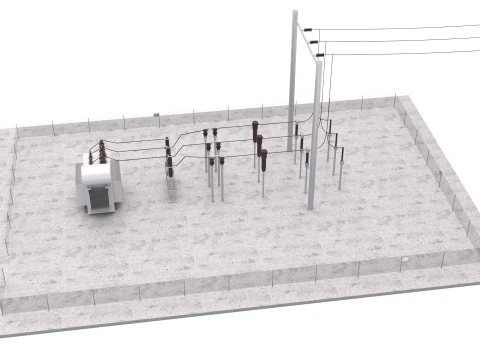 Sottostazione elettrica Modello 3D