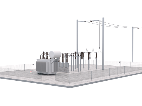 Podstacja elektryczna Model 3D