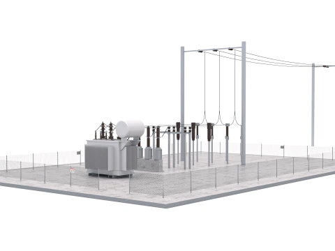 Sottostazione elettrica Modello 3D