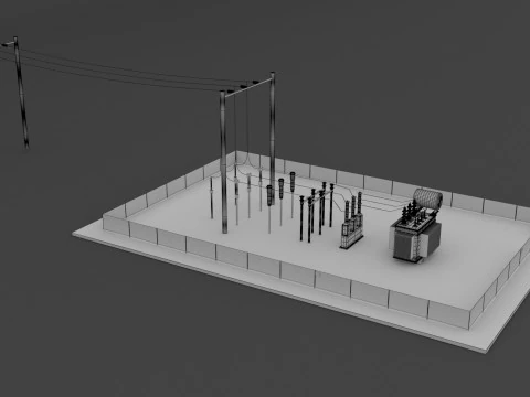 Sottostazione elettrica Modello 3D