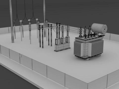Sottostazione elettrica Modello 3D