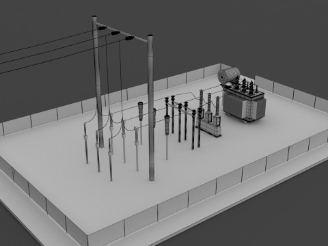 Podstacja elektryczna Model 3D