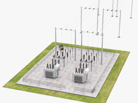 変電所 v2 3Dモデル