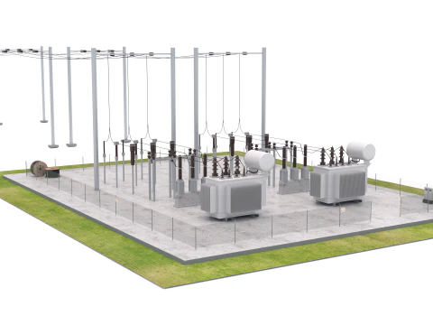 変電所 v2 3Dモデル