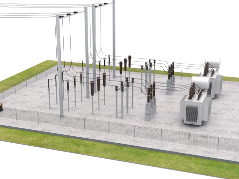 変電所 v2 3Dモデル