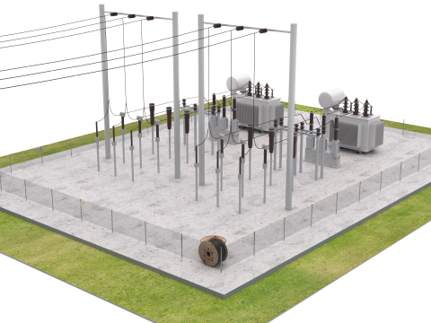 Subestación Eléctrica v2 Modelo 3D