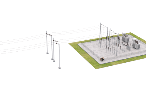 Subestación Eléctrica v2 Modelo 3D