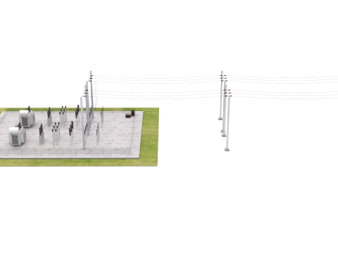 Subestación Eléctrica v2 Modelo 3D
