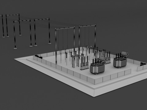 Subestación Eléctrica v2 Modelo 3D
