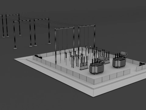 変電所 v2 3Dモデル
