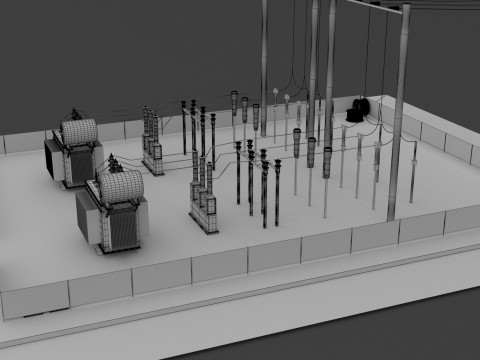 Subestación Eléctrica v2 Modelo 3D