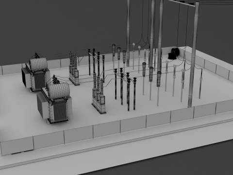 変電所 v2 3Dモデル