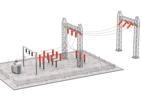 Sottostazione elettrica v3 Modello 3D