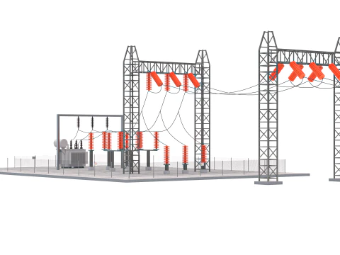 Sottostazione elettrica v3 Modello 3D