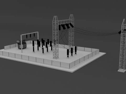 Sottostazione elettrica v3 Modello 3D