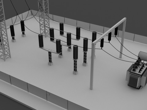 Podstacja elektryczna v3 Model 3D
