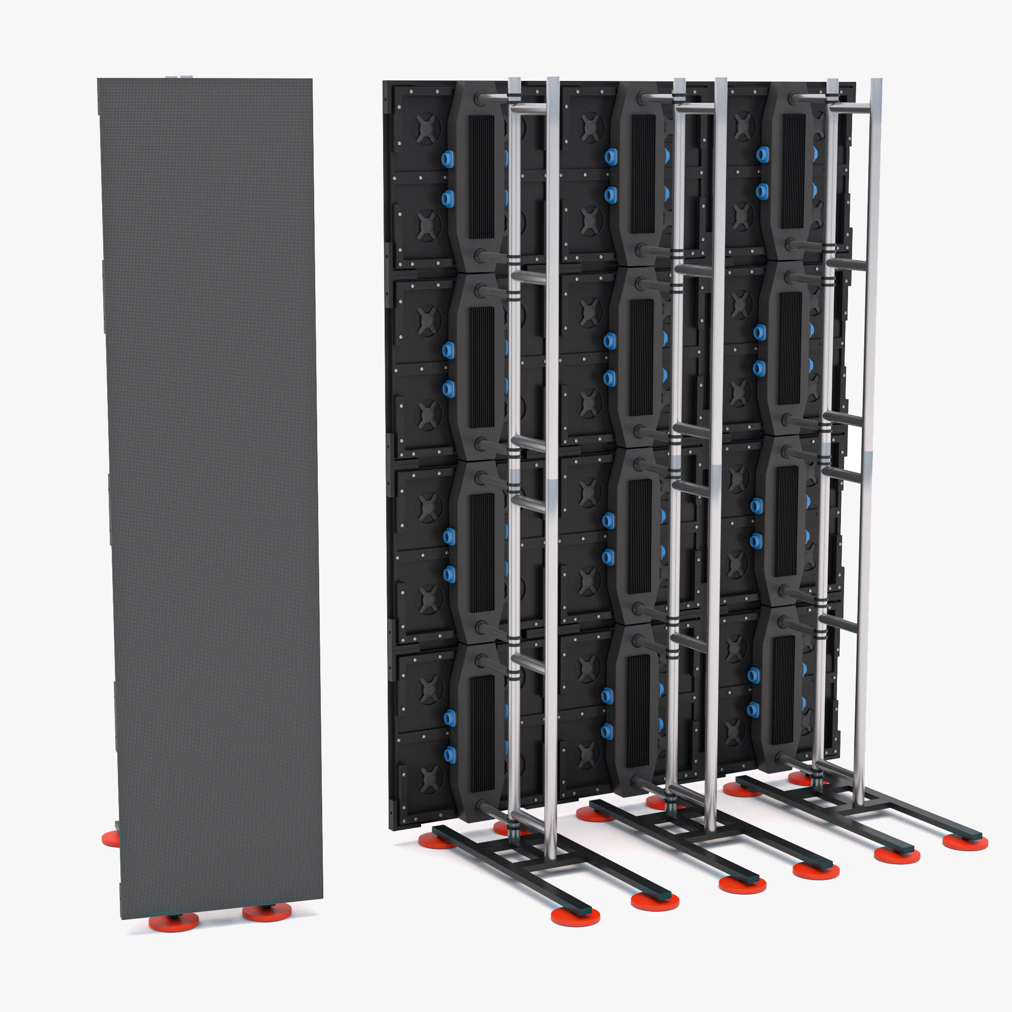 Led Video Wall v3 P2 and Truss 3D Model .c4d .max .obj .3ds .fbx .stl .blend 