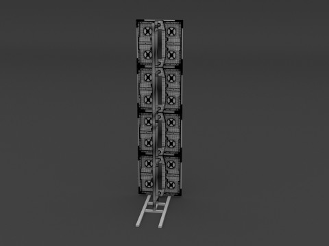 LED-Videowand v3 P2 und Truss 3D Modell
