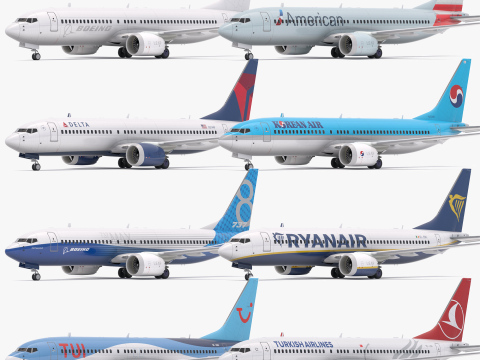 Boeing 737-800 MAX Koleksiyonu 3D Model