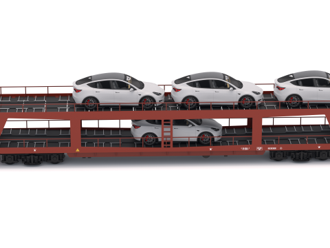 Autorack Car Transporter e Tesla Y Modelo 3D