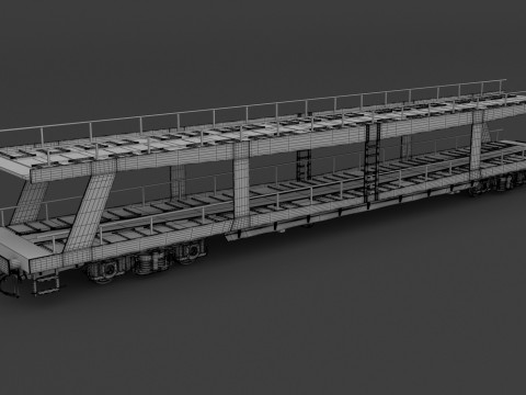 Autorack Car Transporter e Tesla Y Modelo 3D