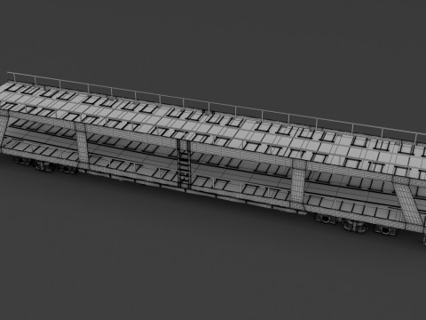 Autorack Car Transporter e Tesla Y Modelo 3D