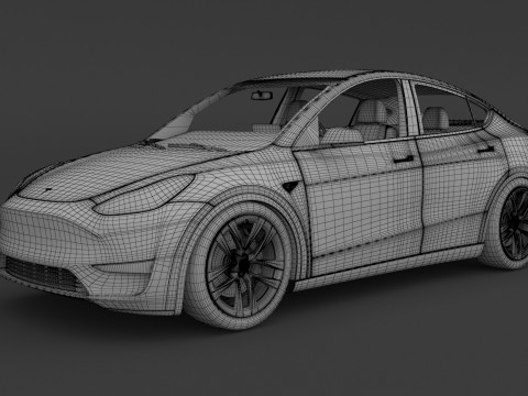 Autorack Car Transporter e Tesla Y Modelo 3D