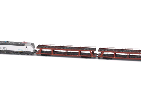 Treno Autorack e locomotiva Siemens Vectron Modello 3D