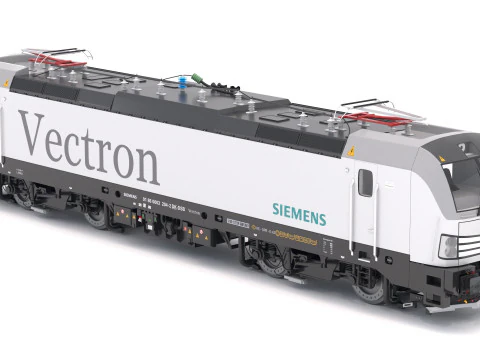 Treno Autorack e locomotiva Siemens Vectron Modello 3D