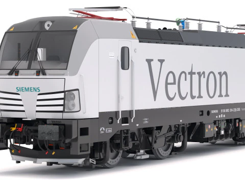 Treno Autorack e locomotiva Siemens Vectron Modello 3D
