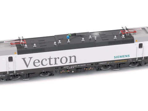 Treno Autorack e locomotiva Siemens Vectron Modello 3D
