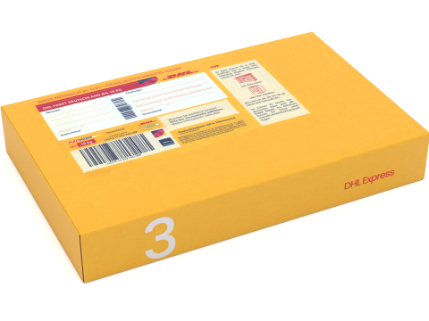 Cardboard Packaging Box DHL 3D Model