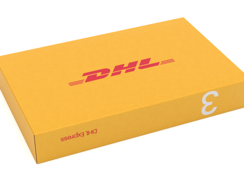Cardboard Packaging Box DHL 3D Model