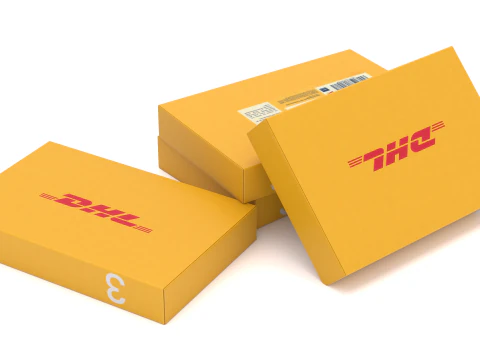 DHL Delivery Semi Trailer Boeing 737 Collection 3D Model
