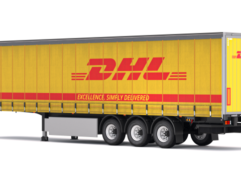 DHL デリバリー セミトレーラー ボーイング 737 コレクション 3Dモデル