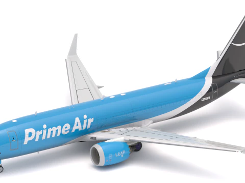 Amazon Prime Delivery Semi Trailer Boeing 737 Collection 3D Model